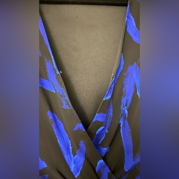 Express Black with Blue Feathers Romper Size XS - Picture 7 of 9